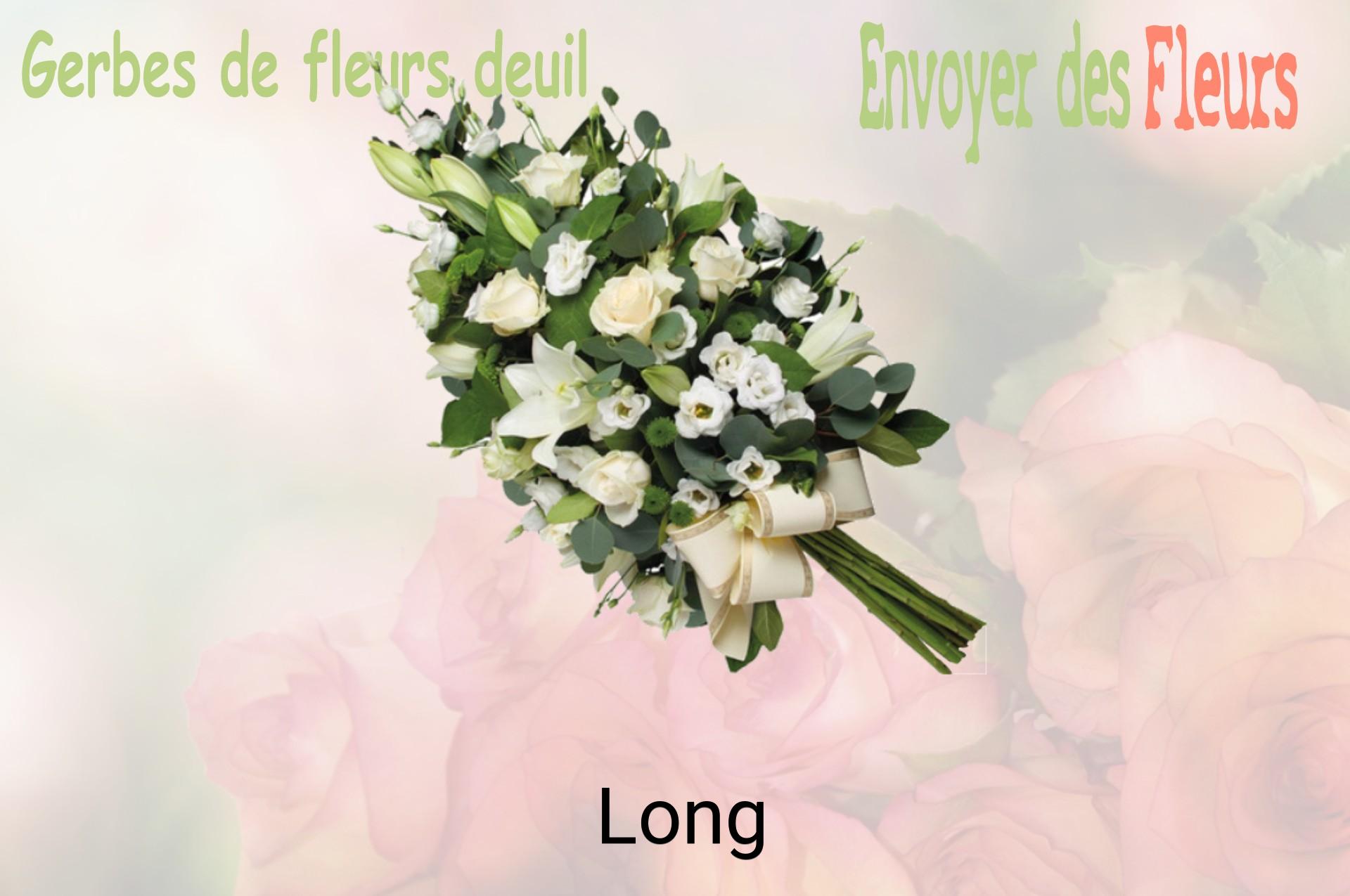 Gerbe de fleurs de deuil livrée à Long